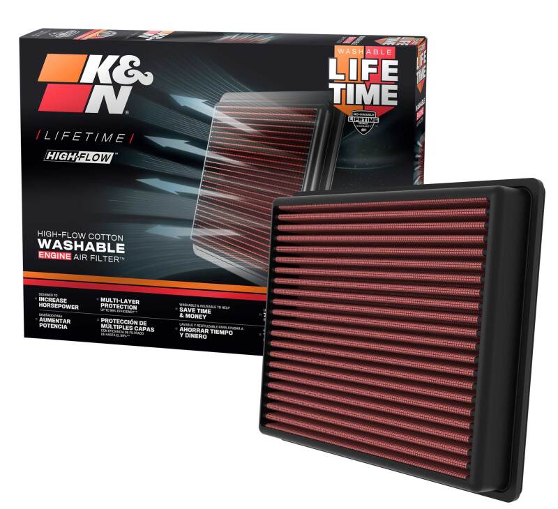 K&N Engineering 33-5129 High-Flow Replacement Air Filter for 2022-2023 Toyota Tundra 3.5L Turbo