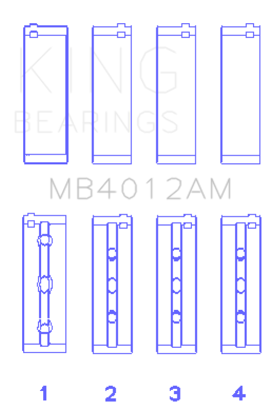 King Engine Bearings MB4012AM Toyota 5VZ-FE Crankshaft Main Bearing Set