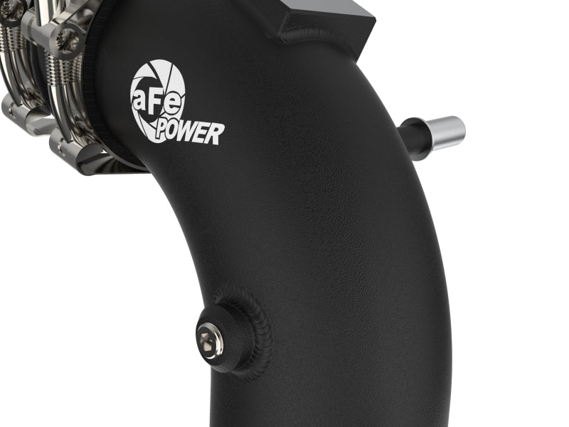 aFe BladeRunner 3-Inch to 3.5-Inch Aluminum Cold Charge Pipe, Black, Part Number 46-20519-B, for 2021-2026 Ford F-150 and Raptor 3.5L V6 EcoBoost