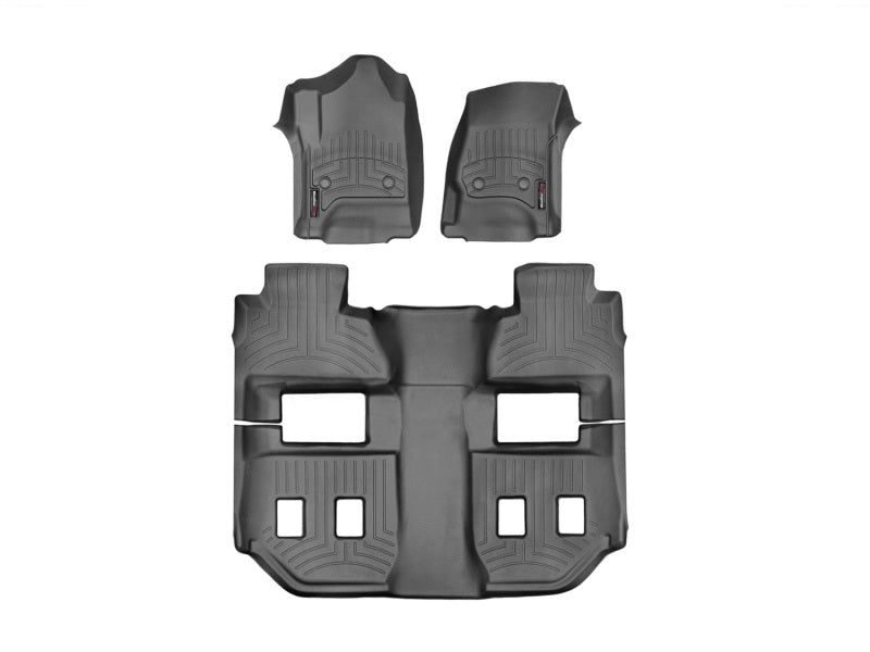 WeatherTech 15+ Chevy Suburban/GMC Yukon w/ 2nd Row Bucket Seats Front and Rear FloorLiners - Black