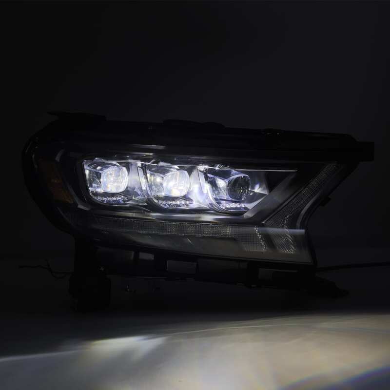 AlphaRex NOVA LED Projector Headlights for 2019–2022 Ford Ranger, Alpha Black, Plank Style