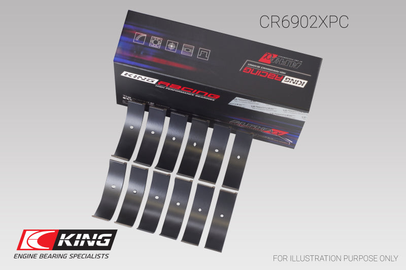 King Engine Bearings CR6902XPC0.25 pMaxKote Rod Bearing Set for Nissan VQ35HR, VQ37VHR and VR30DTT, +0.25 mm