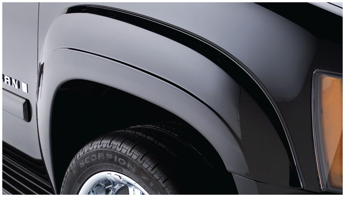 Bushwacker - 40921-02 - Fender Flare -  40921-02 Black OE-Style Smooth Finish 4-Piece Fender Flare Set for 2007-2014 Suburban 1500; 2007-2011 Suburban 2500; Excludes LTZ - P/N: 40921-02