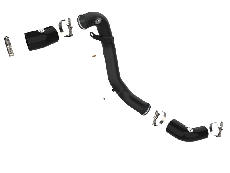 aFe BladeRunner 3-Inch Aluminum Cold Charge Pipe Black for Kia Stinger 3.3L V6 Twin-Turbo, Part Number 46-20509-B