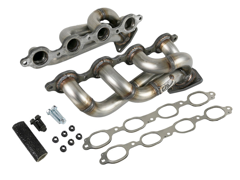 aFe Twisted Steel 1-3/4-Inch 304 Stainless Steel Shorty Headers for 2019-2026 GM Silverado and Sierra 1500 V8 5.3L/6.2L, Part Number 48-34134