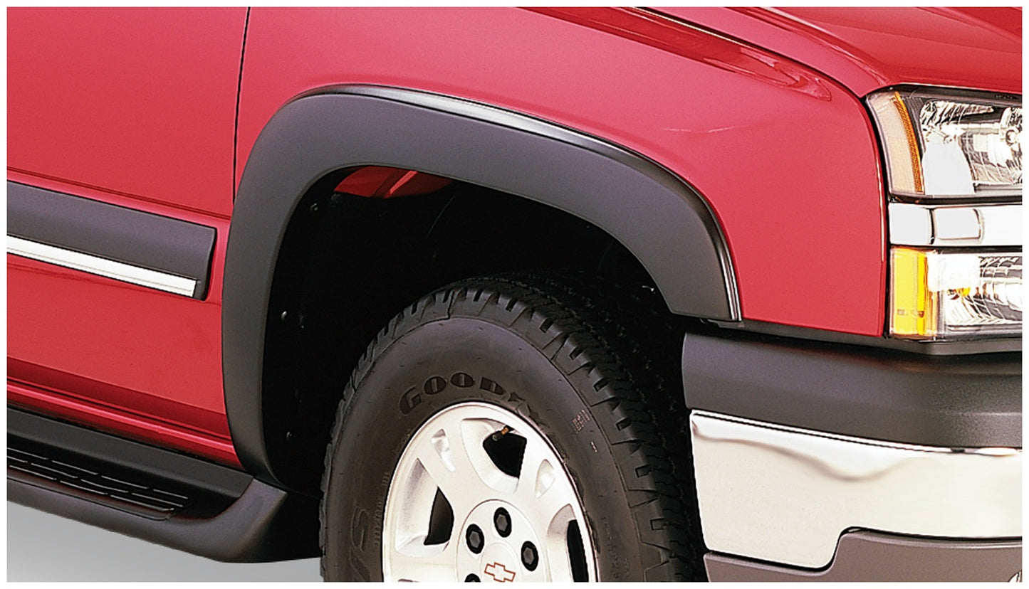 Bushwacker - 40936-02 - Fender Flare -  40936-02 Black OE-Style Smooth Finish 4-Piece Fender Flare Set for 2007-2014 Chevrolet Tahoe (Excludes LTZ) - P/N: 40936-02