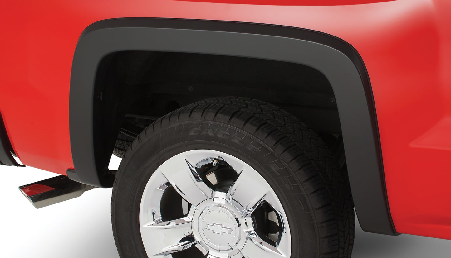 Bushwacker - 40941-02 - Fender Flare -  40941-02 Black OE-Style Smooth Finish 4-Piece Fender Flare Set for 2007-2013 Chevrolet Silverado 1500; Fits 69.3 In. Bed - P/N: 40941-02