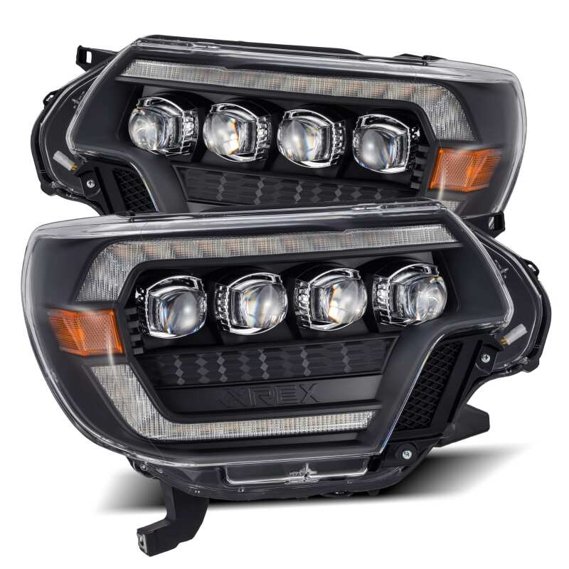AlphaRex NOVA-Series Projector Headlights for 2012-2015 Toyota Tacoma, Plank Style Black Housing