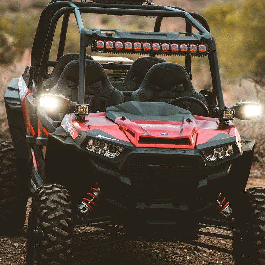 Rigid Industries - 41648 - Mounting Brackets(Lighting) - 14-20 Polaris RZR Turbo A-Pillar Mount Fits Reflect and Two D-Series, D-SS Series Or Ignite