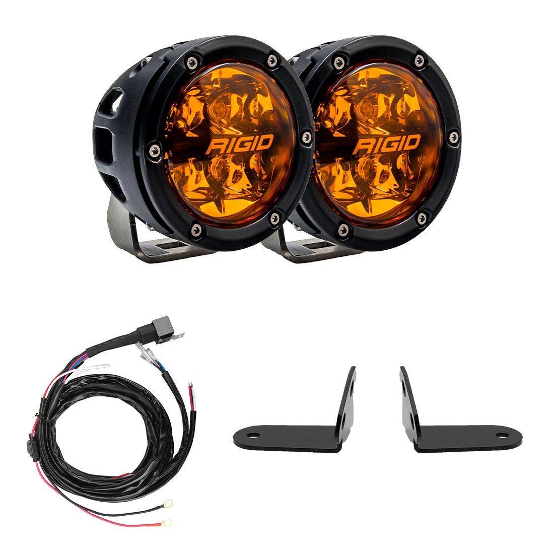 Rigid Industries - 41652 - A Pillar Light Mount - Polaris Razor 360-Series Amber PRO A-Pillar Light Kit