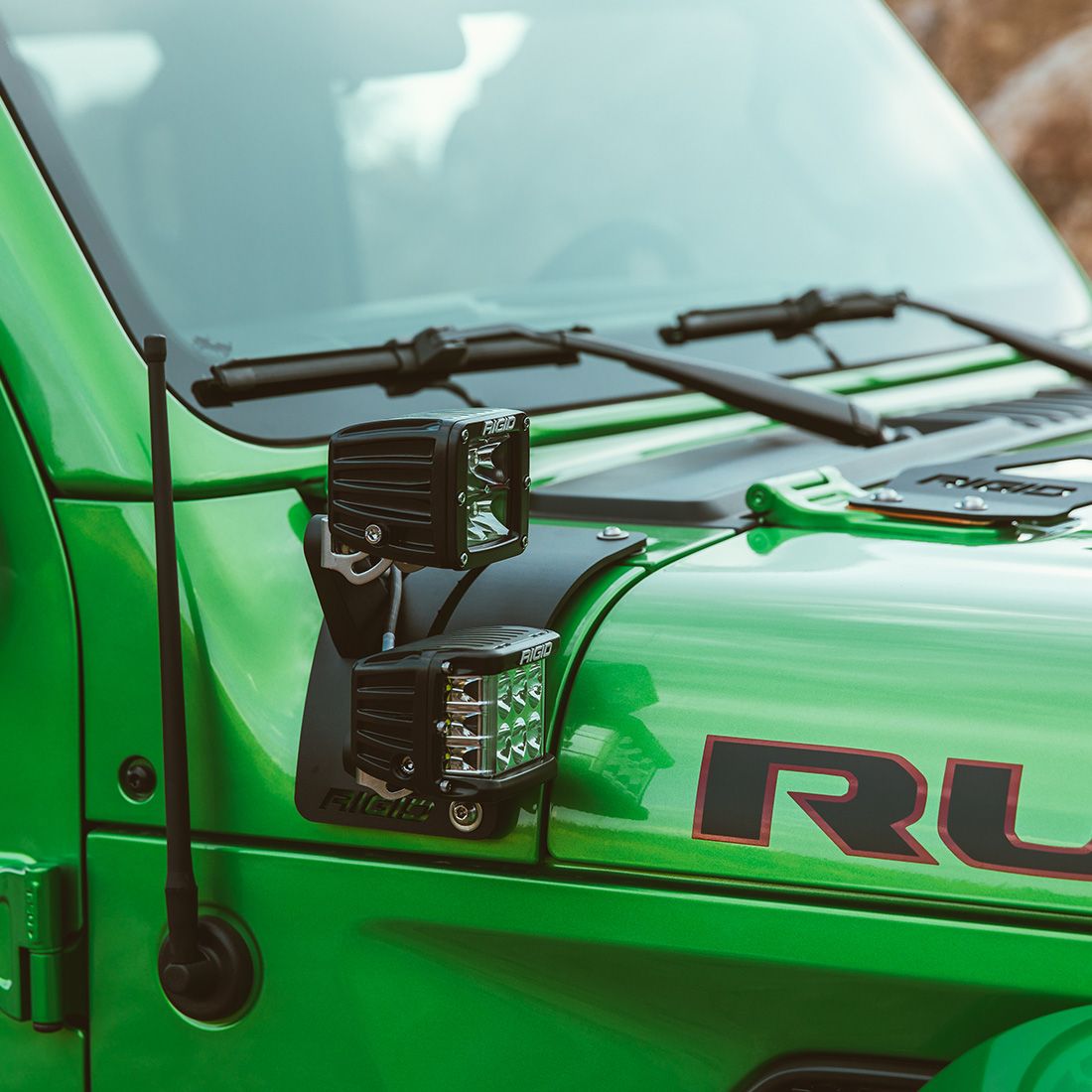 Rigid Industries - 41658 - Mounting Brackets(Lighting) - 18-Pres Jeep Wrangler JL Cowl Mount Tall Standoff Kit