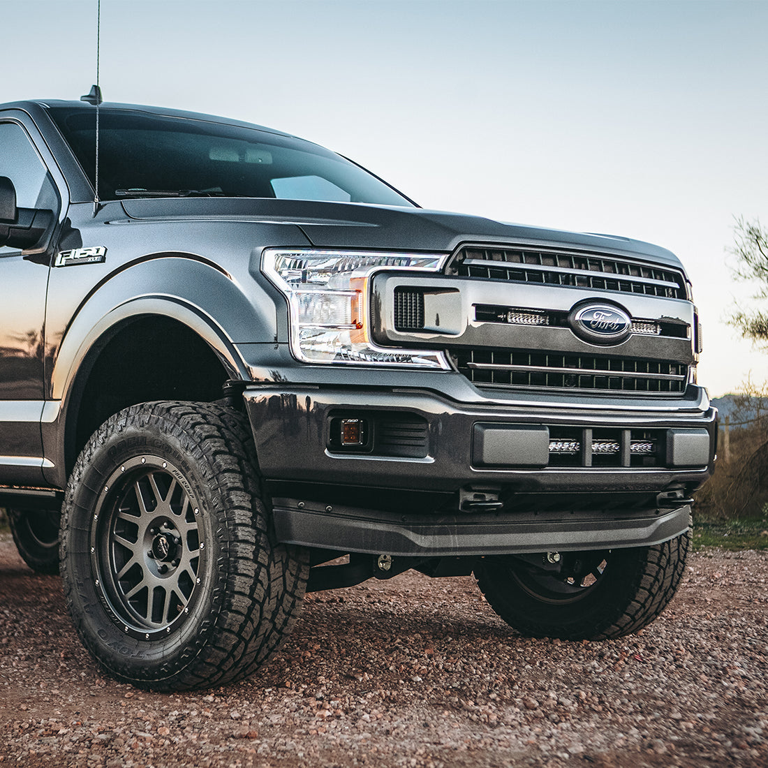 Rigid Industries - 41675 - Mounting Brackets(Lighting) - 2018+ Ford F-150 Grille Mount Fits 2 RIGID 6 Inch SR-Series LED Light Bars