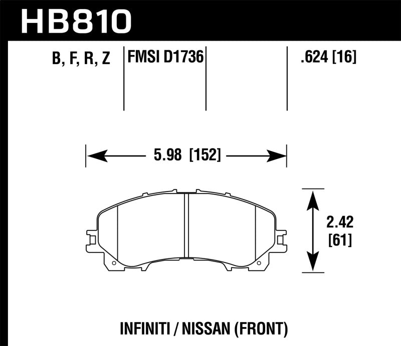 Hawk 14-17 Infiniti Q50 HPS Street Front Brake Pads