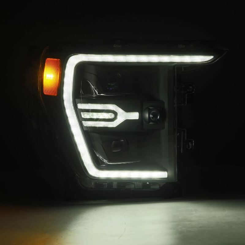AlphaRex Luxx-Series Projector Headlights for 2021–2022 Ford F-150, Black Housing with Active Light and Sequential Signal