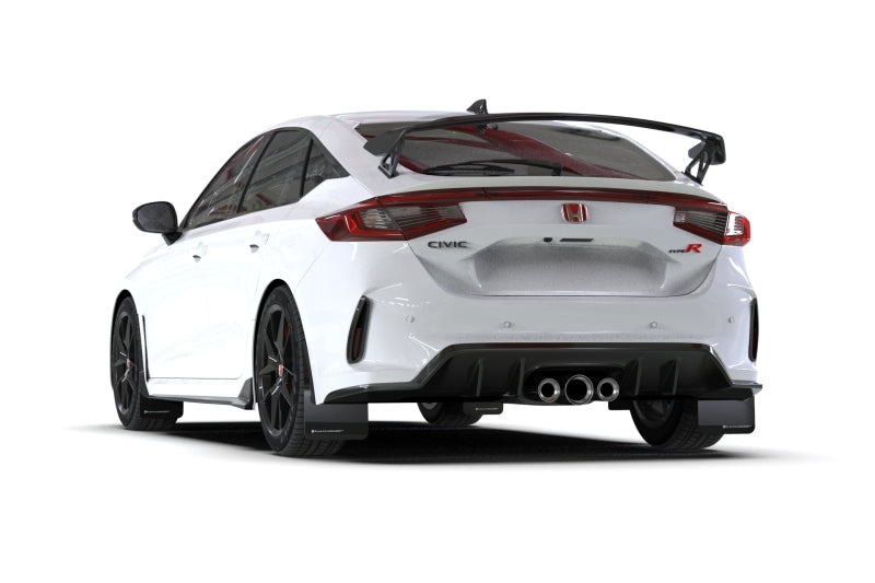 Rally Armor - ralMF97-UR-BLK-RD - 2023-2026 Honda Civic Type R Black Mud Flaps with Red Logo