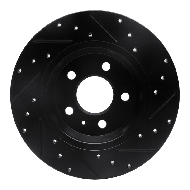 R1 Concepts RNC633-73061L Left Drilled and Slotted Black Brake Rotor for Audi