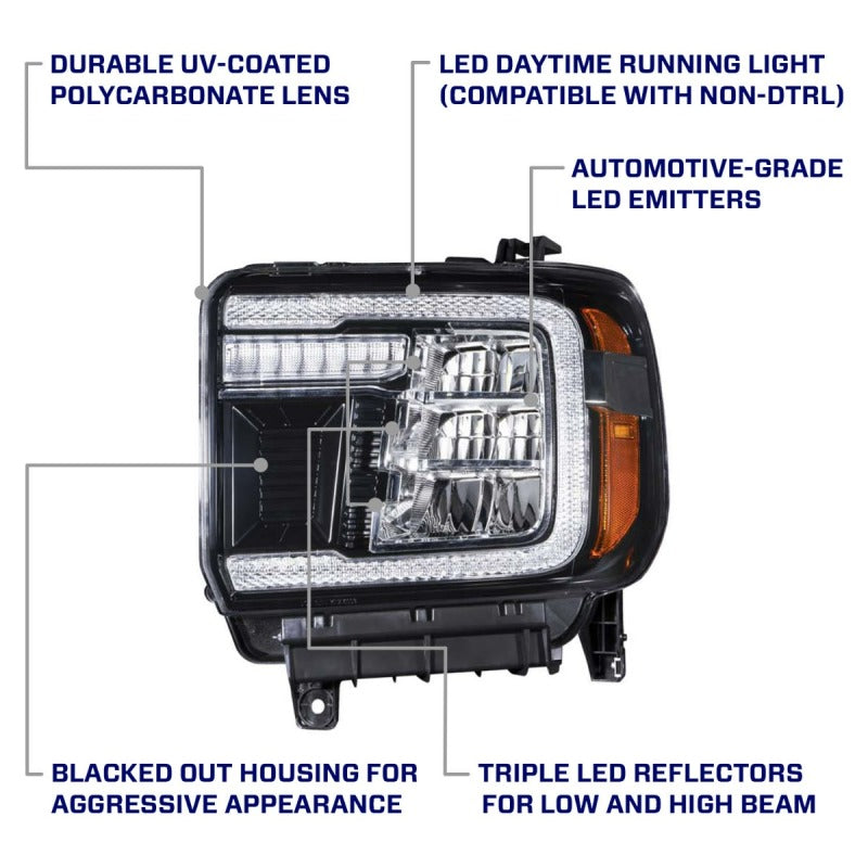 FORM Lighting 2014-2019 GMC Sierra LED Reflector Headlights Pair - Modern Styling & Advanced Features
