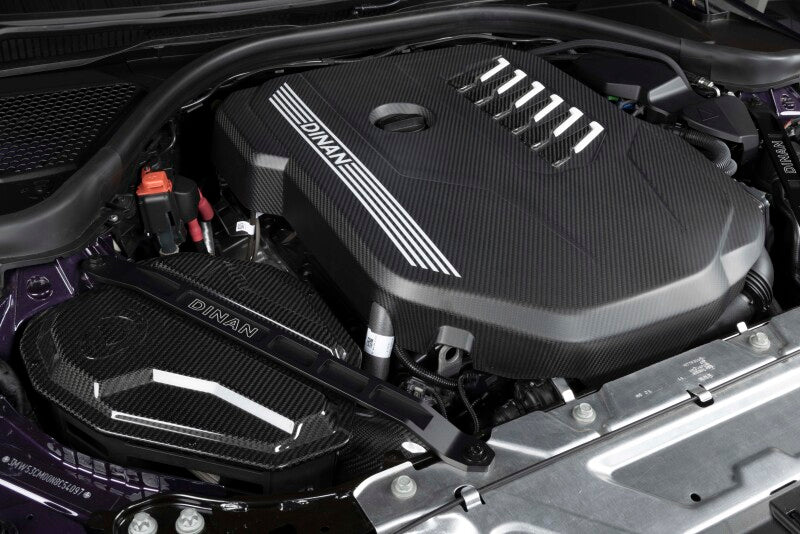 Dinan B58D Matte Carbon Fiber Engine Cover with Gloss Accents for BMW G Series Models