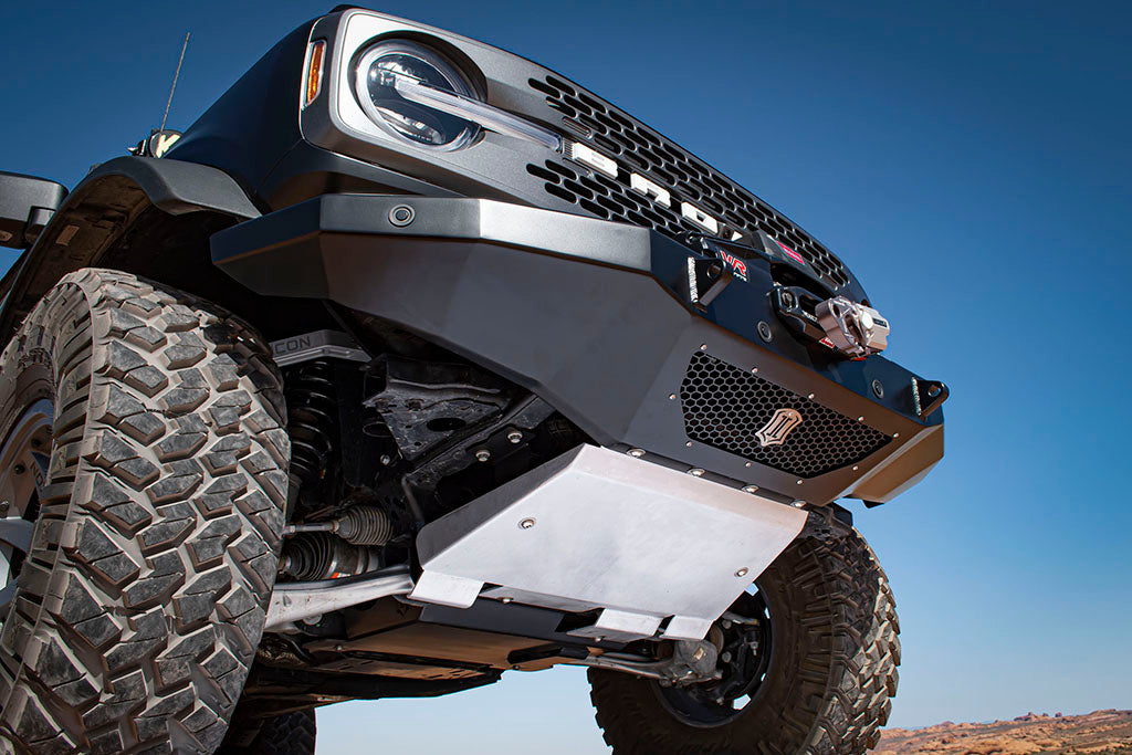 ICON Impact Series Offroad Armor - 45207 - Skid Plate - ICON Impact Armor 2021-2023 Ford Bronco Front Skid Plate - P/N: 45207