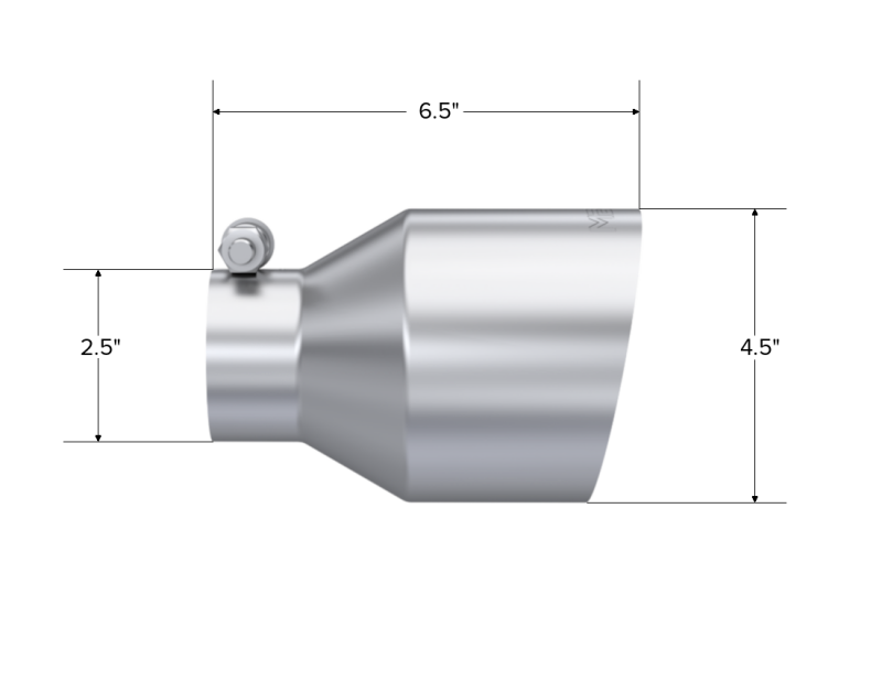 MBRP Armor Pro T5191 Universal Exhaust Tip, 2.5-Inch Inlet, 4.5-Inch Outlet, Angle Cut