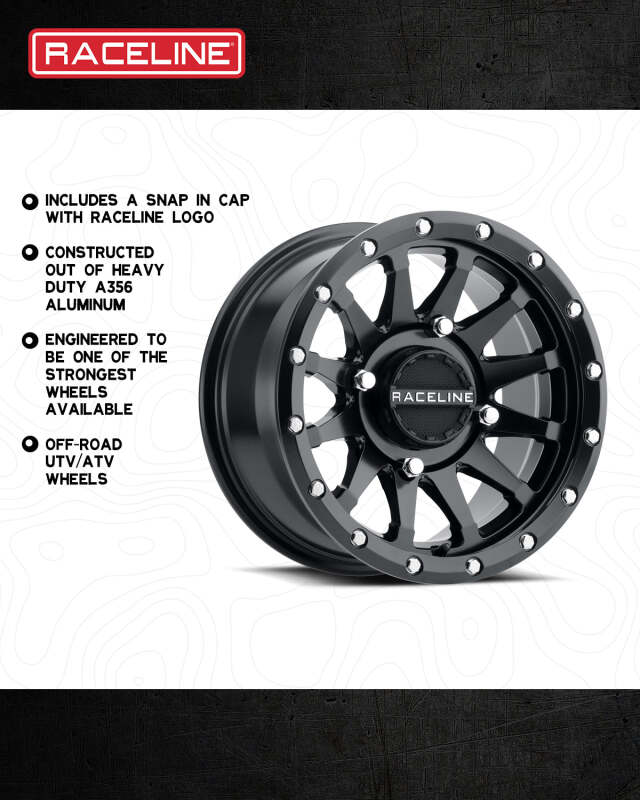 Raceline A95B Trophy 14x7 Satin Black Wheel, 4x156 Bolt Pattern, +10 Offset