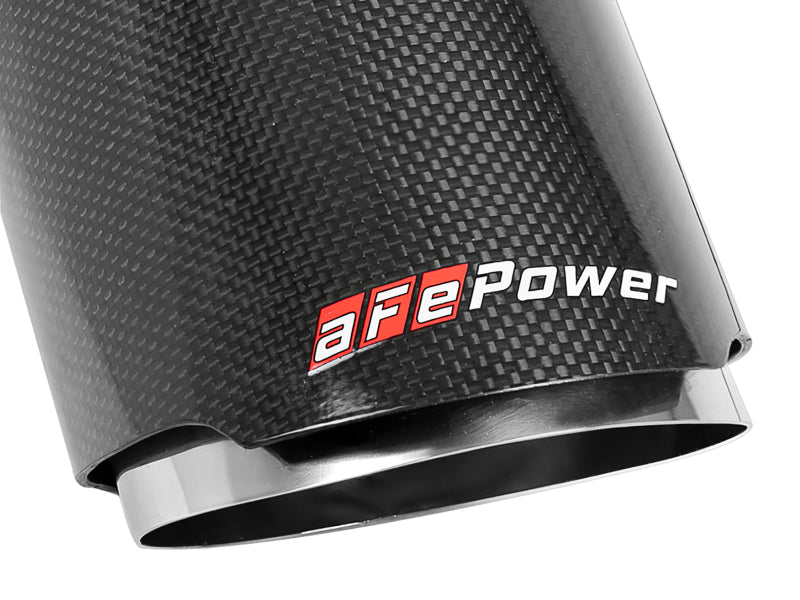 aFe MACH Force-Xp 4-1/2-Inch Carbon Fiber Exhaust Tips, Part 49C32068-C, 2015-2022 Dodge Charger Hellcat