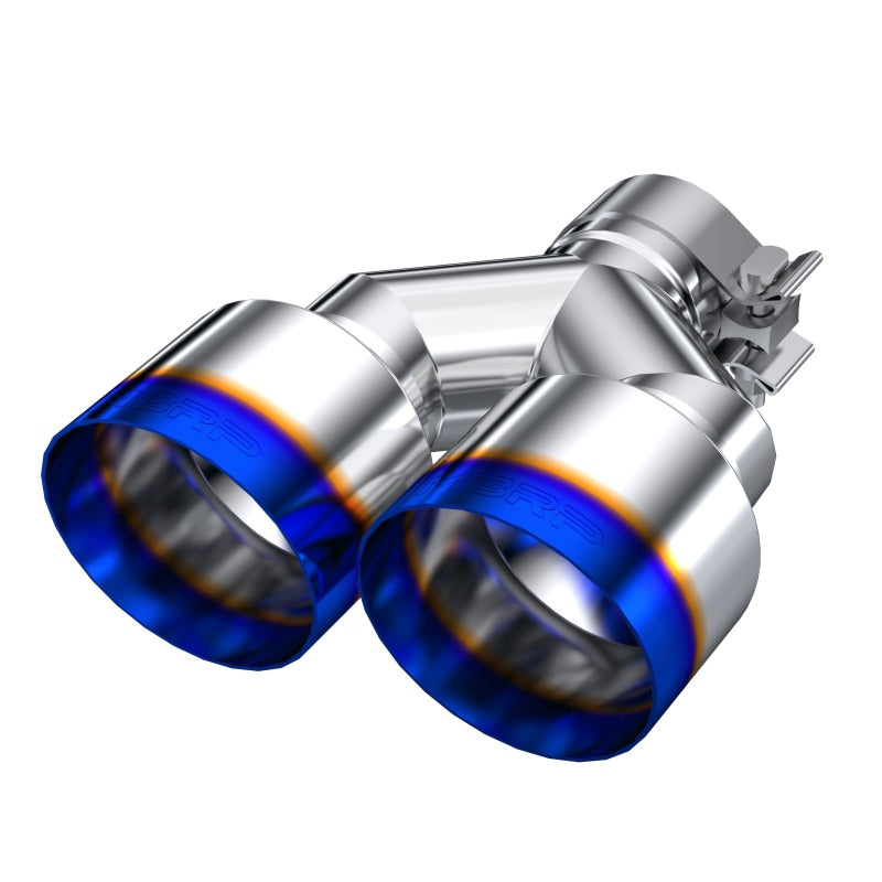 MBRP Burnt End Tip 2.5 ID, Dual 4 OD Out, 9.55 length, Single wall 304 Stainless Steel