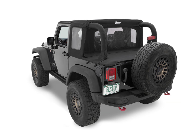 Bestop Jeep Wrangler JK 2007-2018 Halftop Soft Top - Premium Black Twill