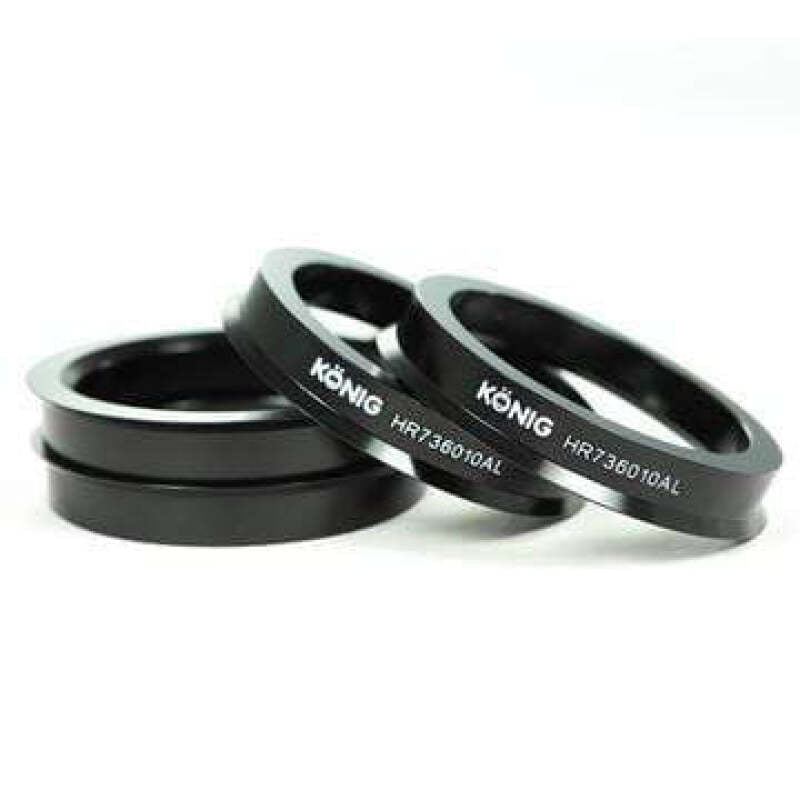 Konig Aluminum Hub-Centric Rings, 73.1mm Outer Diameter to 60.1mm Inner Diameter, Set of 4