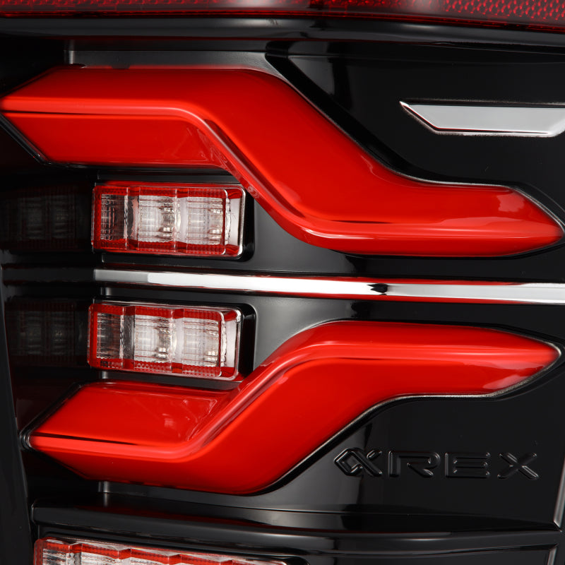 AlphaRex LUXX LED Taillights for 2016-2021 Toyota Tacoma, Black/Red with Active Light and Sequential Turn Signals - ARX680000