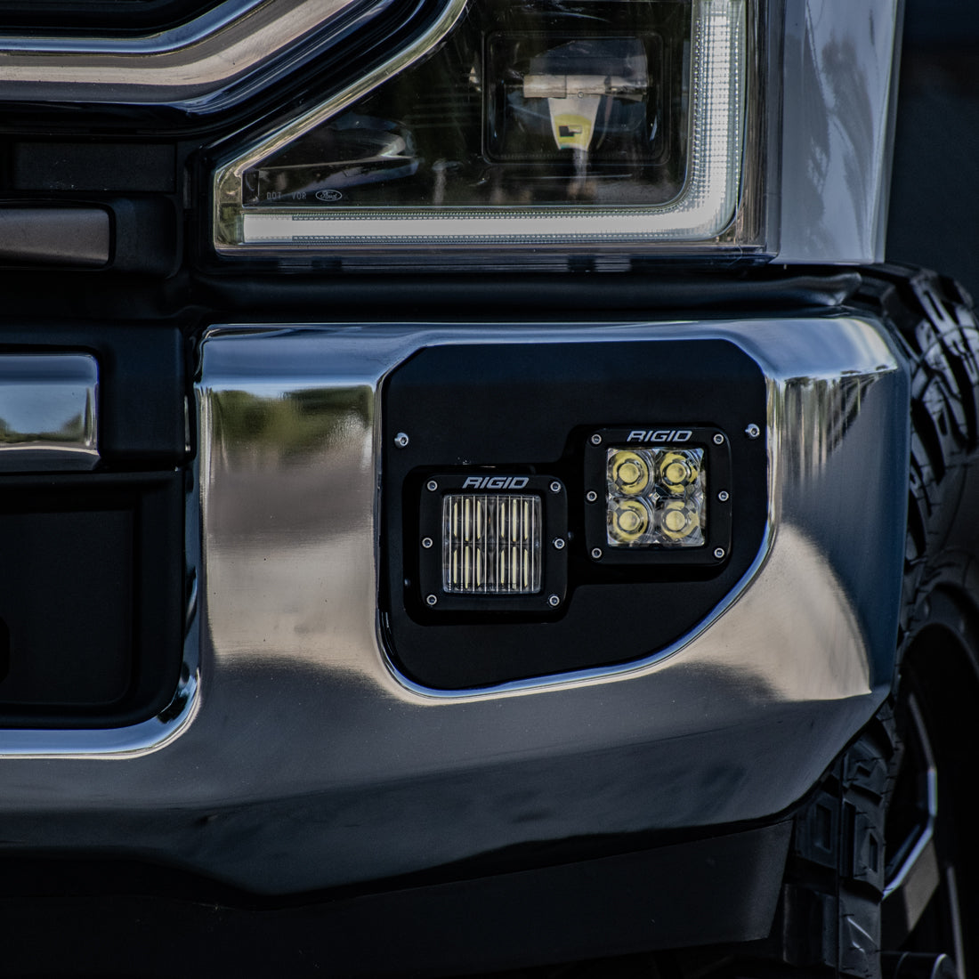 Rigid Industries - 46733 - Mounting Brackets(Lighting) - 2020-Present Ford SuperDuty Dual Fog Light Mounts