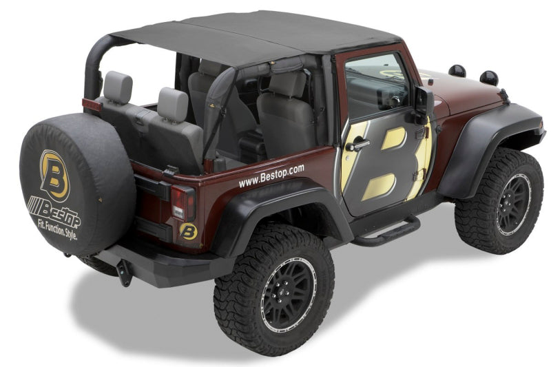 Bestop Header Safari Bikini for Jeep Wrangler JK 2010-2018, 2-Door - Black Diamond