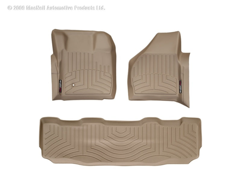WeatherTech 08-10 Ford F250/F350/F450/F550 Front and Rear Floorliners - Tan