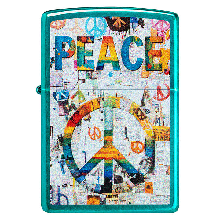 Zippo Windproof Lighter Peace Color Image in Candy Teal