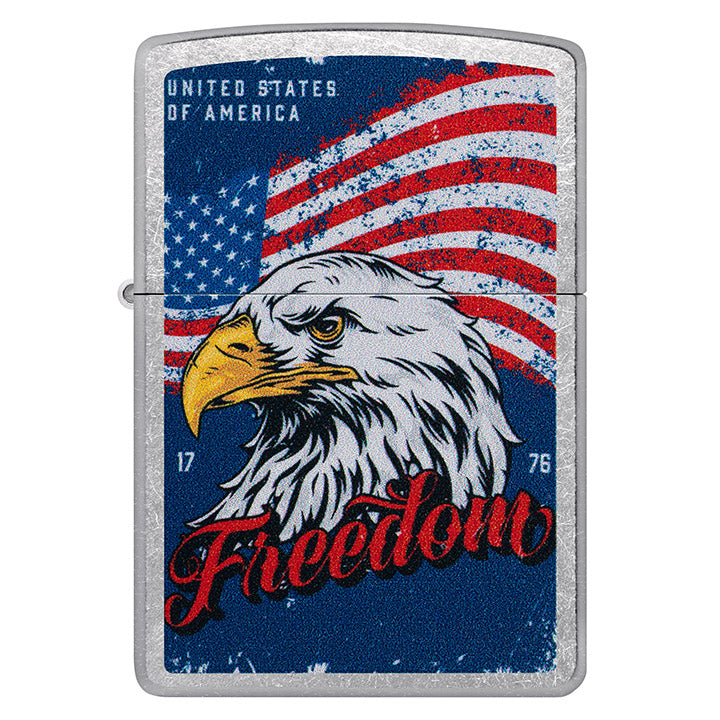 Zippo Freedom Color Image Windproof Lighter, Street Chrome