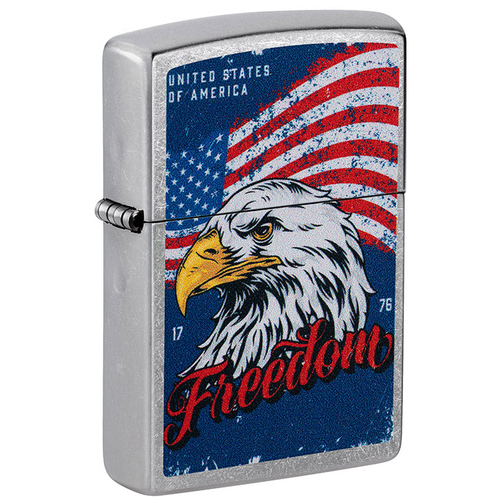 Zippo Freedom Color Image Windproof Lighter, Street Chrome
