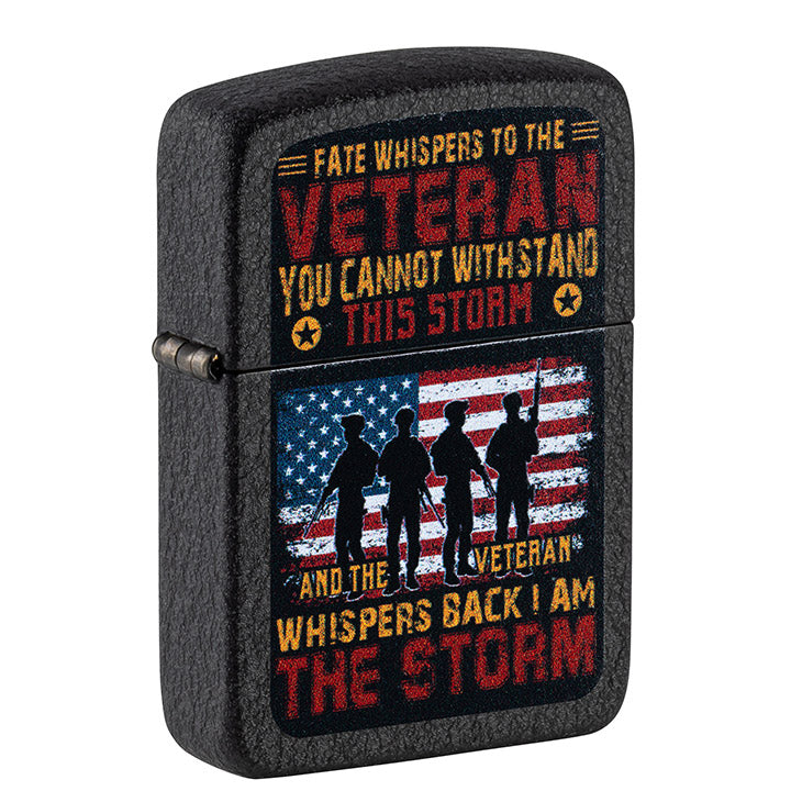 Zippo 1941 Replica Veteran Color Image Windproof Lighter, Black Crackle
