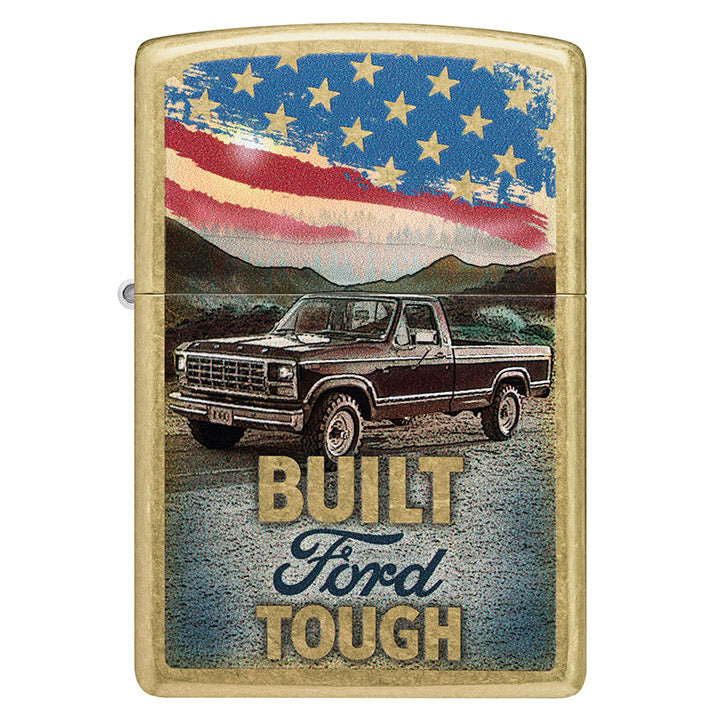 Zippo Ford Built Tough Windproof Lighter, Street Brass Color Image