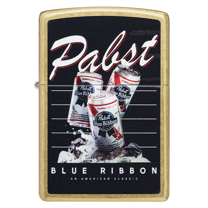 Zippo Pabst Blue Ribbon Color Image Street Brass Windproof Lighter 47409