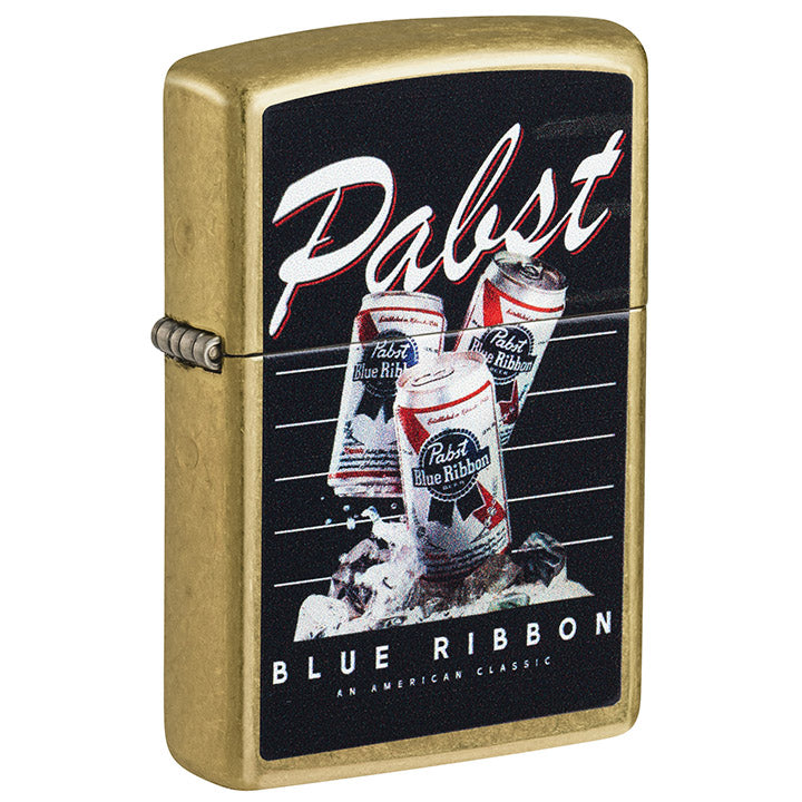 Zippo Pabst Blue Ribbon Color Image Street Brass Windproof Lighter 47409