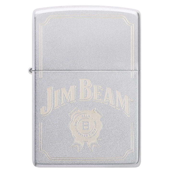 Zippo Jim Beam Laser-Engraved Windproof Lighter, Satin Chrome