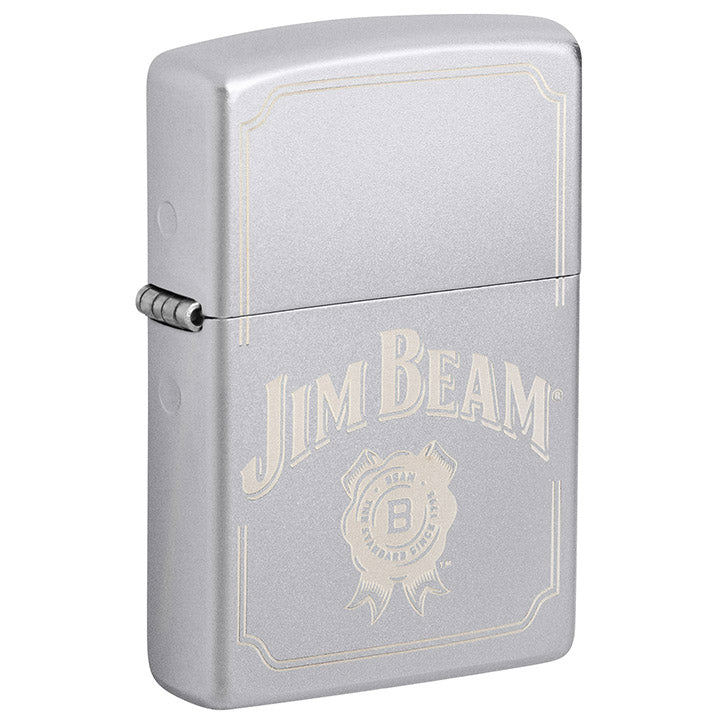 Zippo Jim Beam Laser-Engraved Windproof Lighter, Satin Chrome