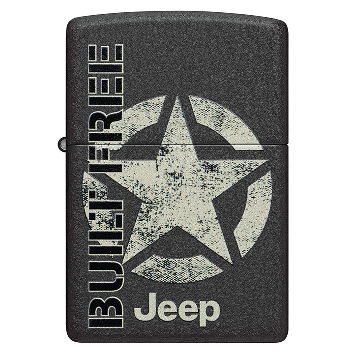 Zippo 47412 Windproof Lighter with Jeep Color Image, Black Crackle Finish