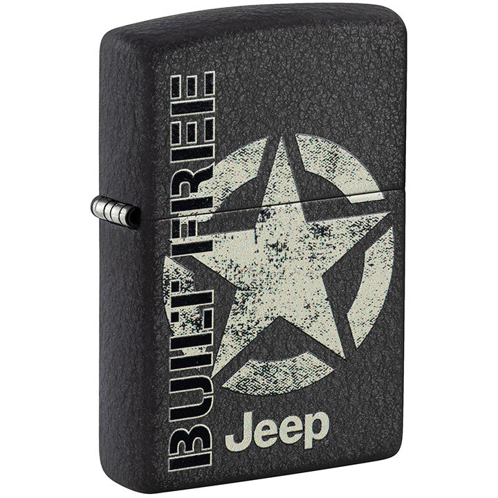 Zippo 47412 Windproof Lighter with Jeep Color Image, Black Crackle Finish