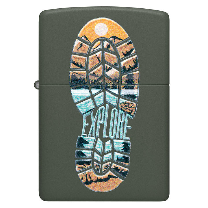 Zippo Windproof Lighter Explore Texture Print Green Matte
