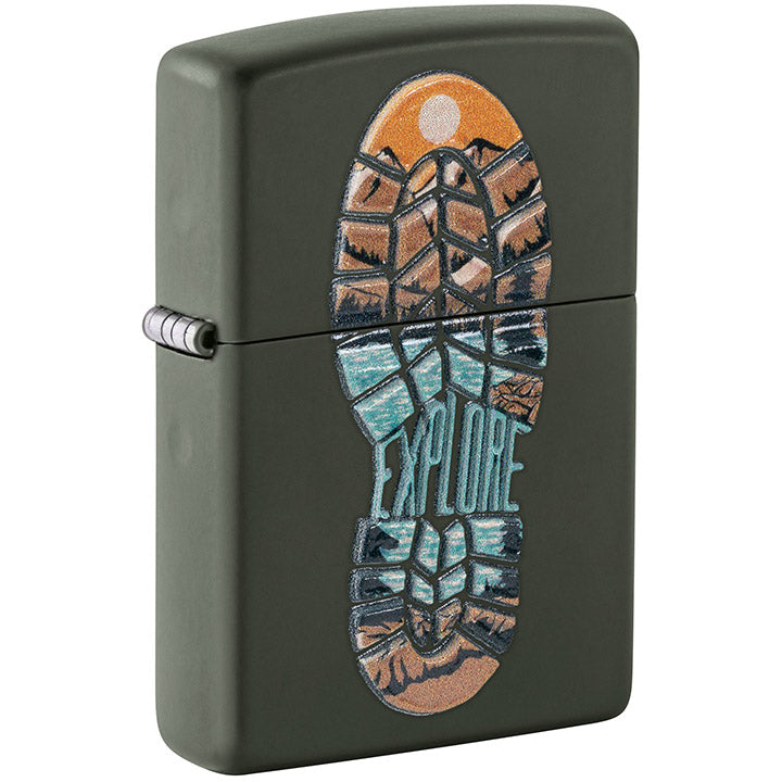 Zippo Windproof Lighter Explore Texture Print Green Matte