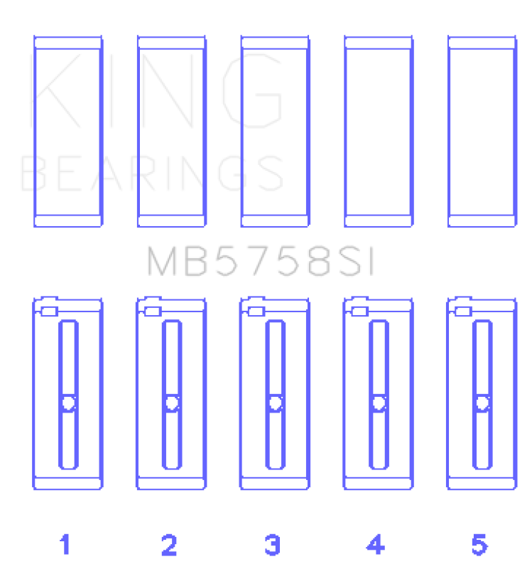 King Engine Bearings MB5758SI0.3 Main Bearing Set for Mini Cooper N14B16, +0.3 mm