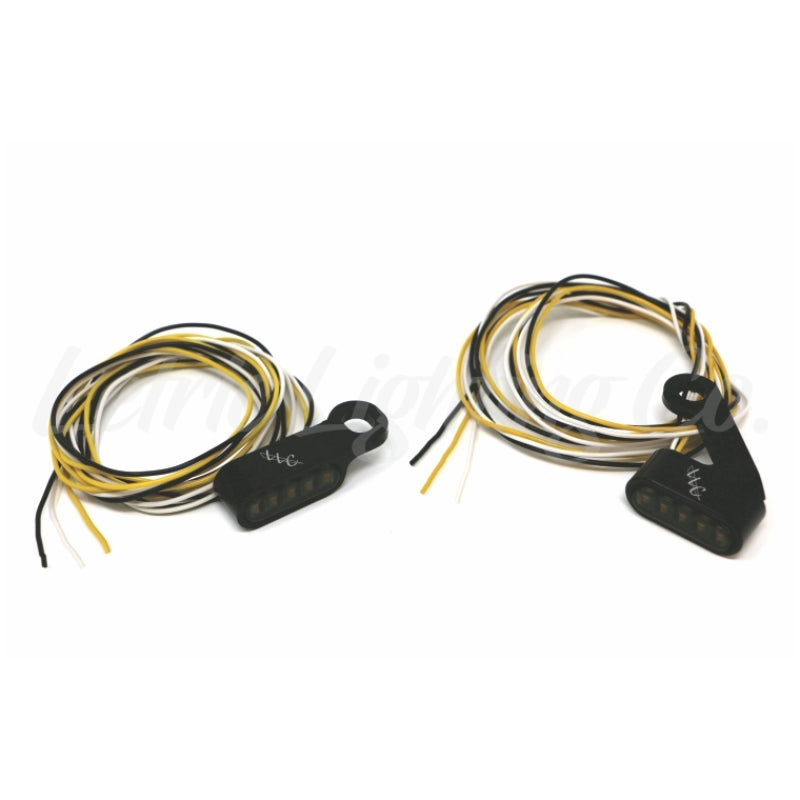 Letric Lighting Black Mini Mirror-Mounted Front LED Turn Signals, Part Number letLLC-MMM-B