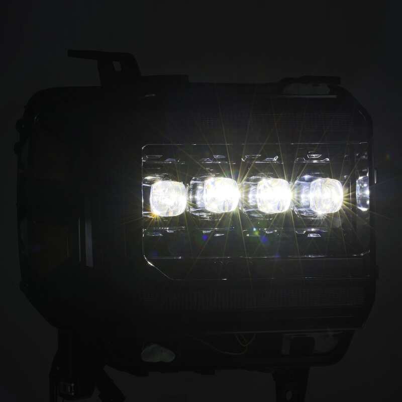 AlphaRex NOVA LED Projector Headlights for 2014–2018 GMC Sierra, Alpha Black, Part arx880616