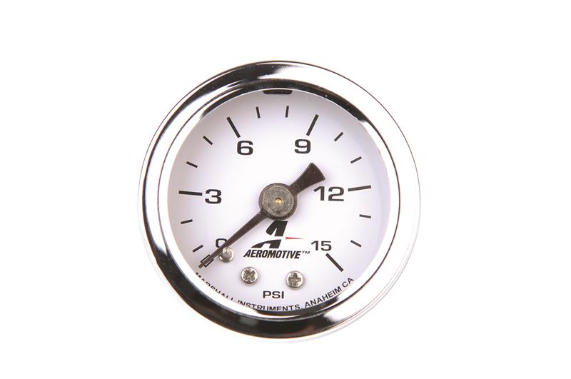 Aeromotive 15632 0-15 PSI Liquid-Filled Fuel Pressure Gauge